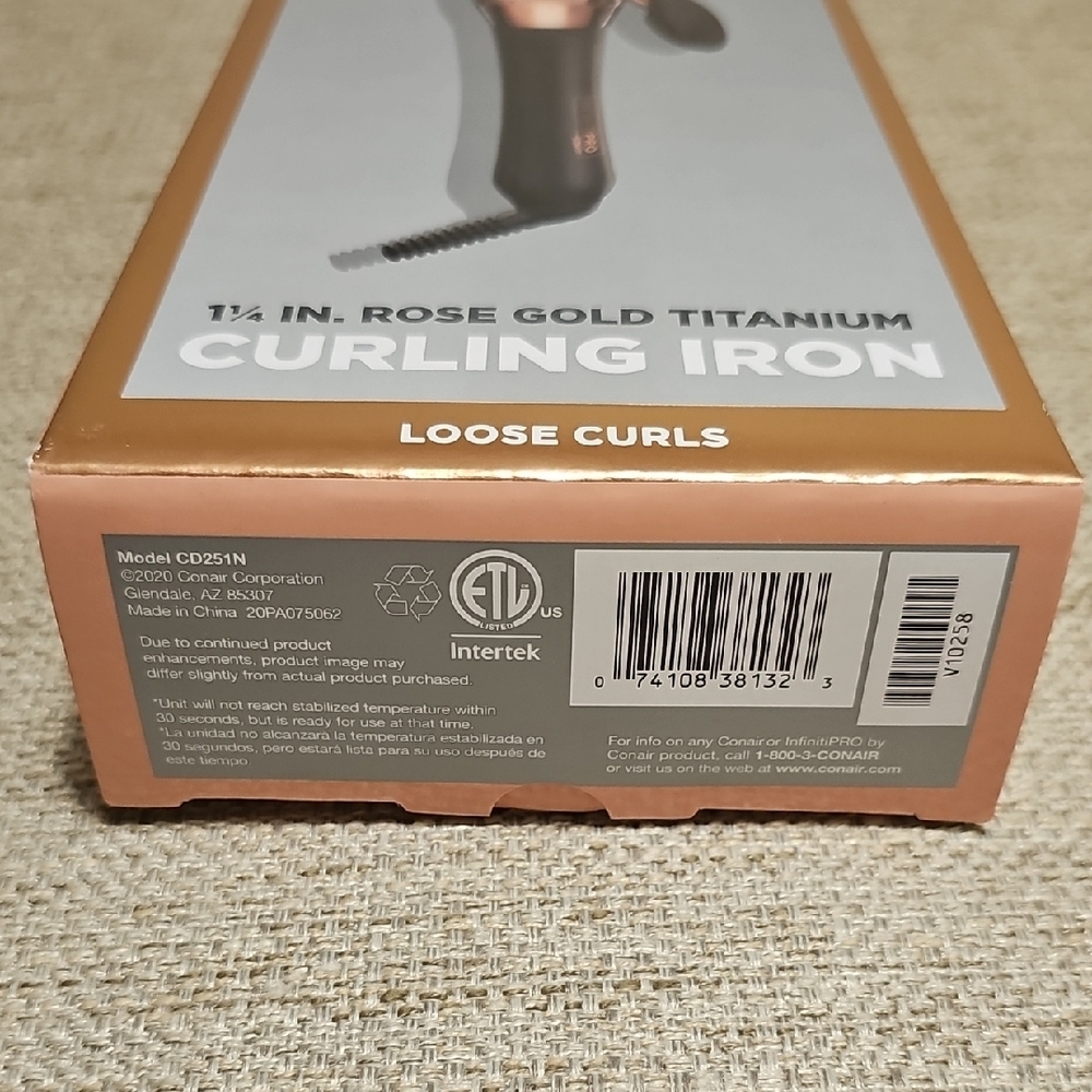 NEW Rose Gold Titanium 1-Inch Curling Iron CONAIR - Picture 2 of 13